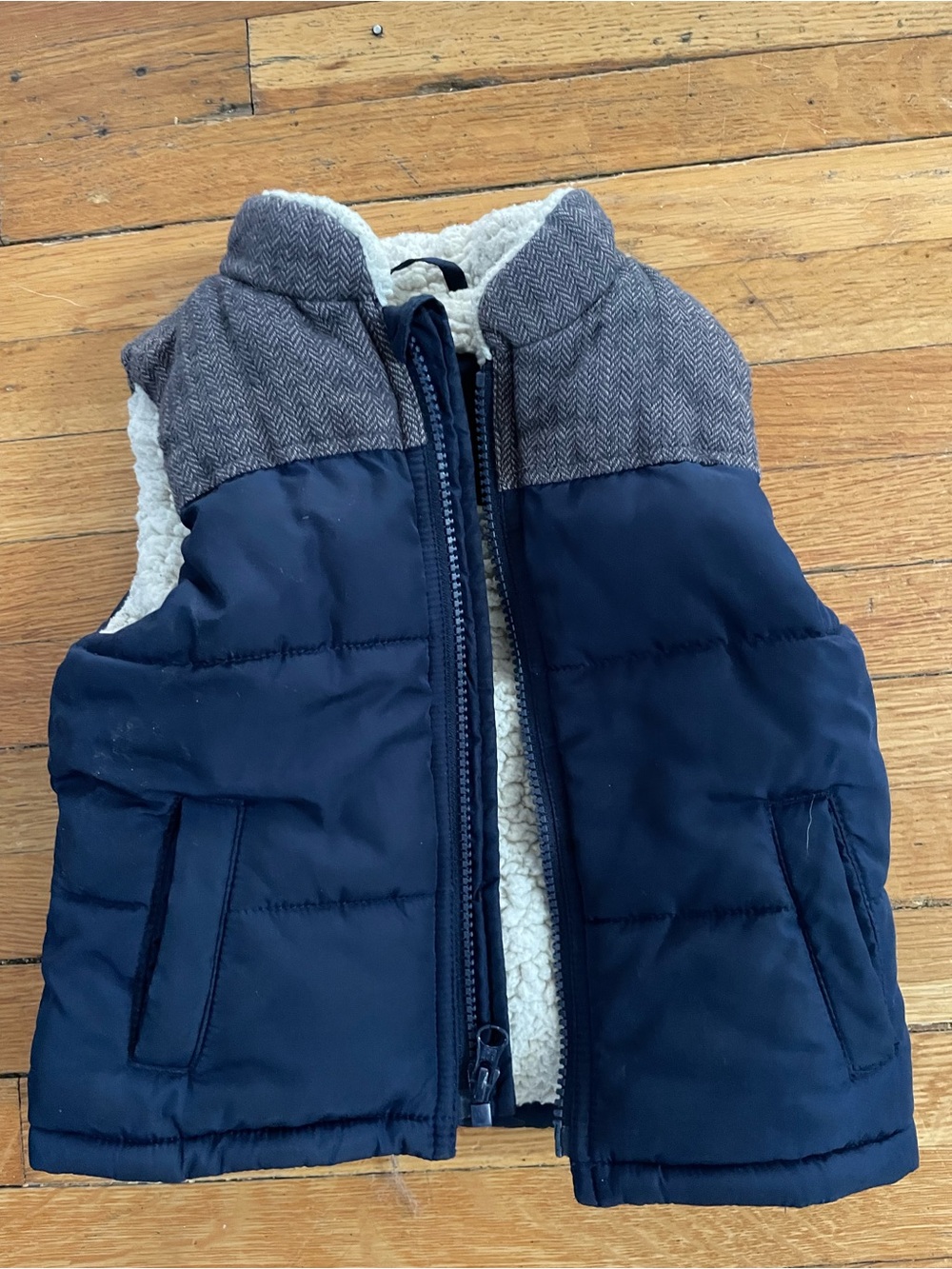Baby gap blue and grey winter vest size 18-24 months